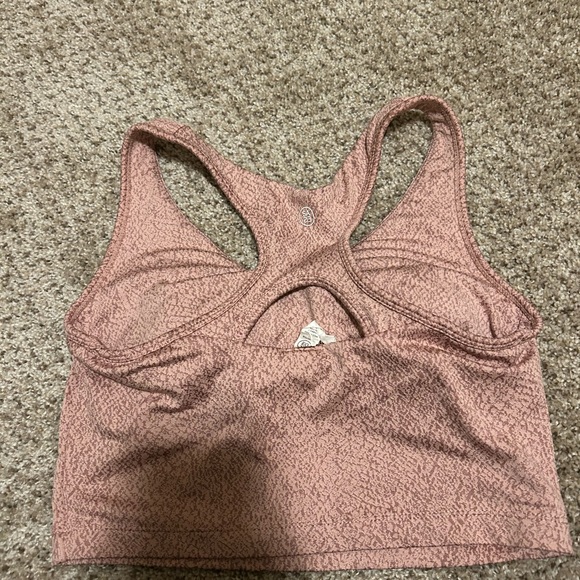 Sage Textured Pink Racerback Sports Bra - Picture 3 of 4